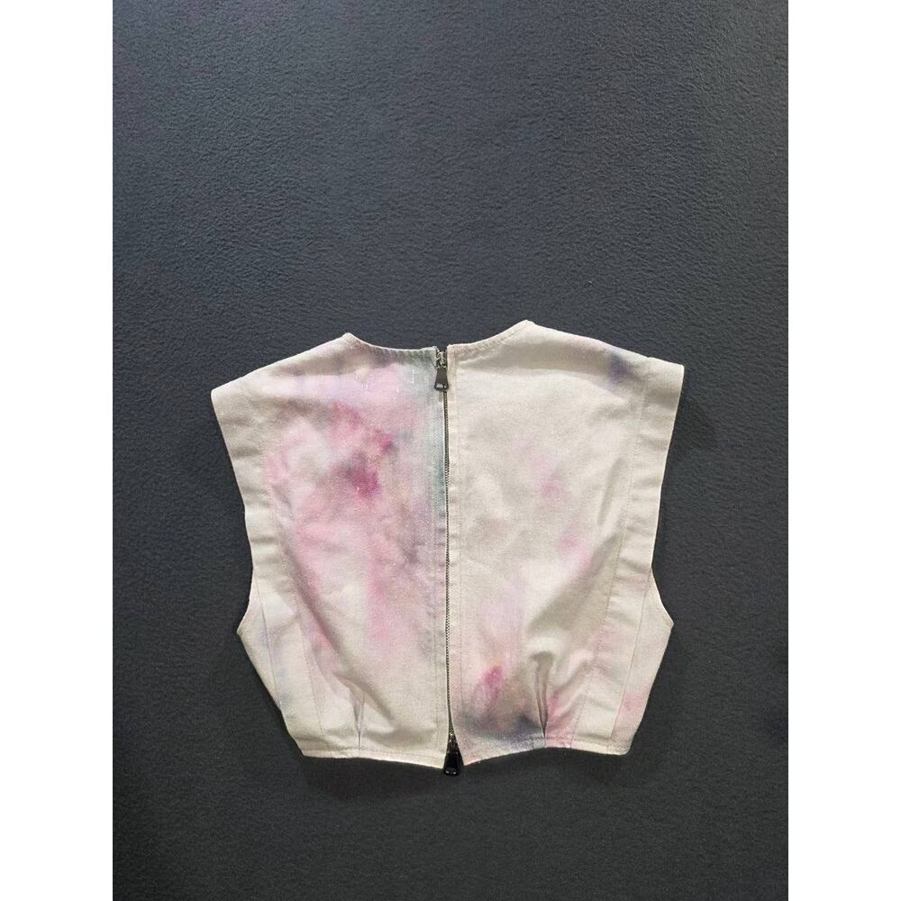 Isabel Marant Etoile Sleeveless voile Tie-Dye Denim Top Size S A010611 - Picture 6 of 7